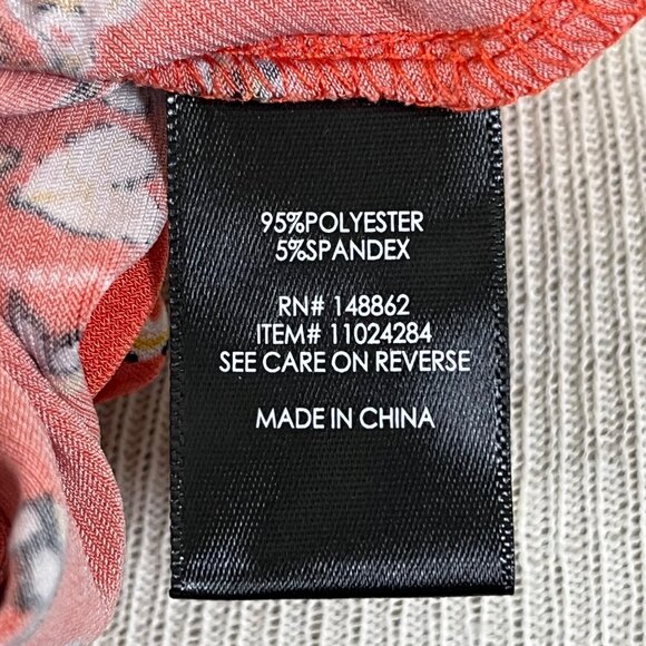 Torrid Orange V-Neck Floral Skater Dress Flutter Sleeve 24285 Size 2 - Picture 7 of 9